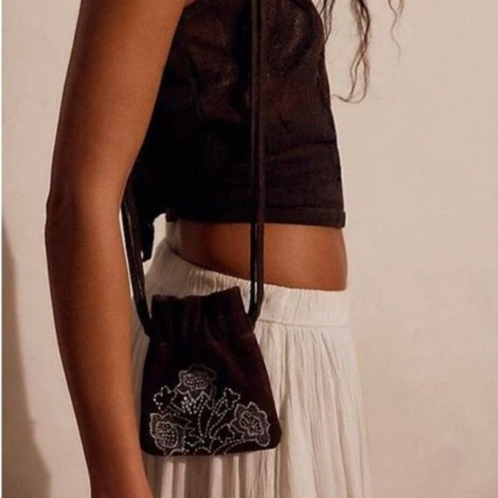 Free People! Eden Mini Pouch Bag In Espresso NWT! - Picture 2 of 16